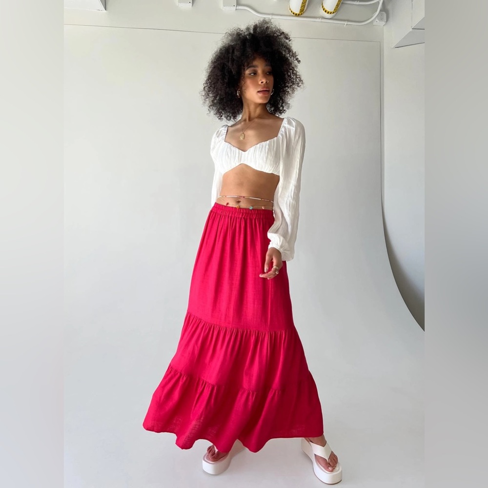 Princess Polly boho NWOT Nala Maxi Skirt Red Size 6